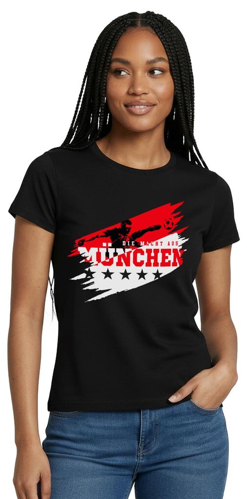 Spreadshirt Die Macht Aus München Ultra Fußball Fan Frauen T-Shirt, M, Schwarz