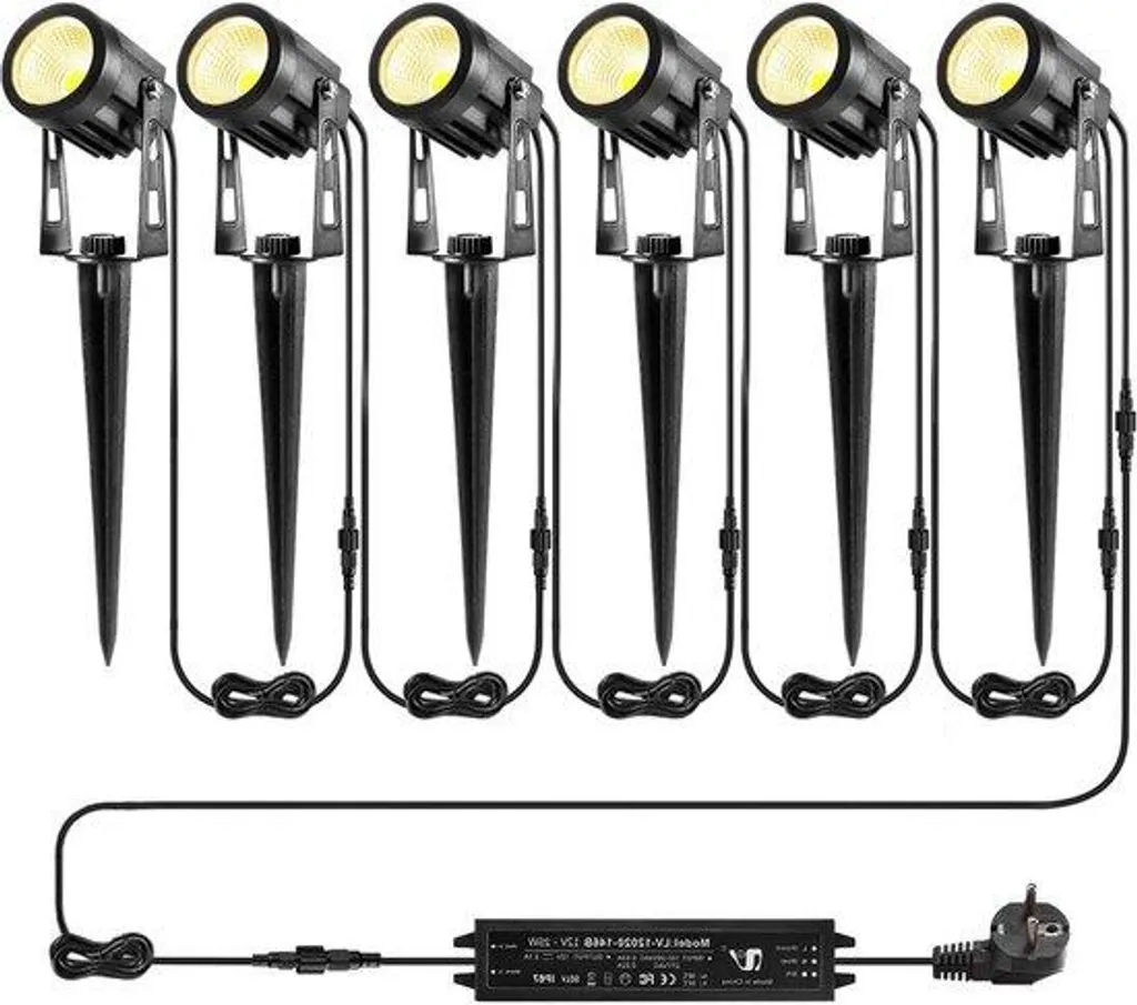 Luminaire de jardin pour allée et massif 6 spots 3W étanches 1800 lumens