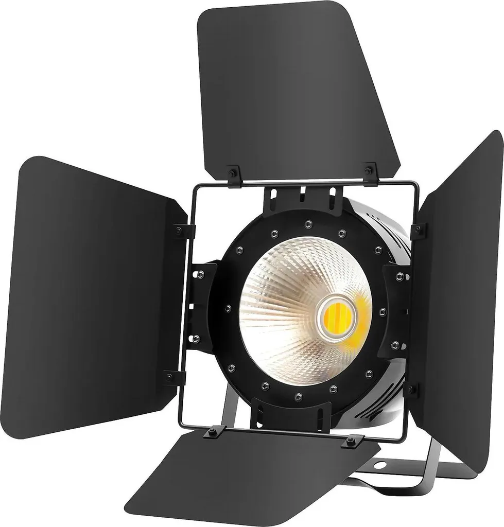 Projecteur COB LED PAR 200W DMX - Éclairage Sans Scintillement Vidéo Noir