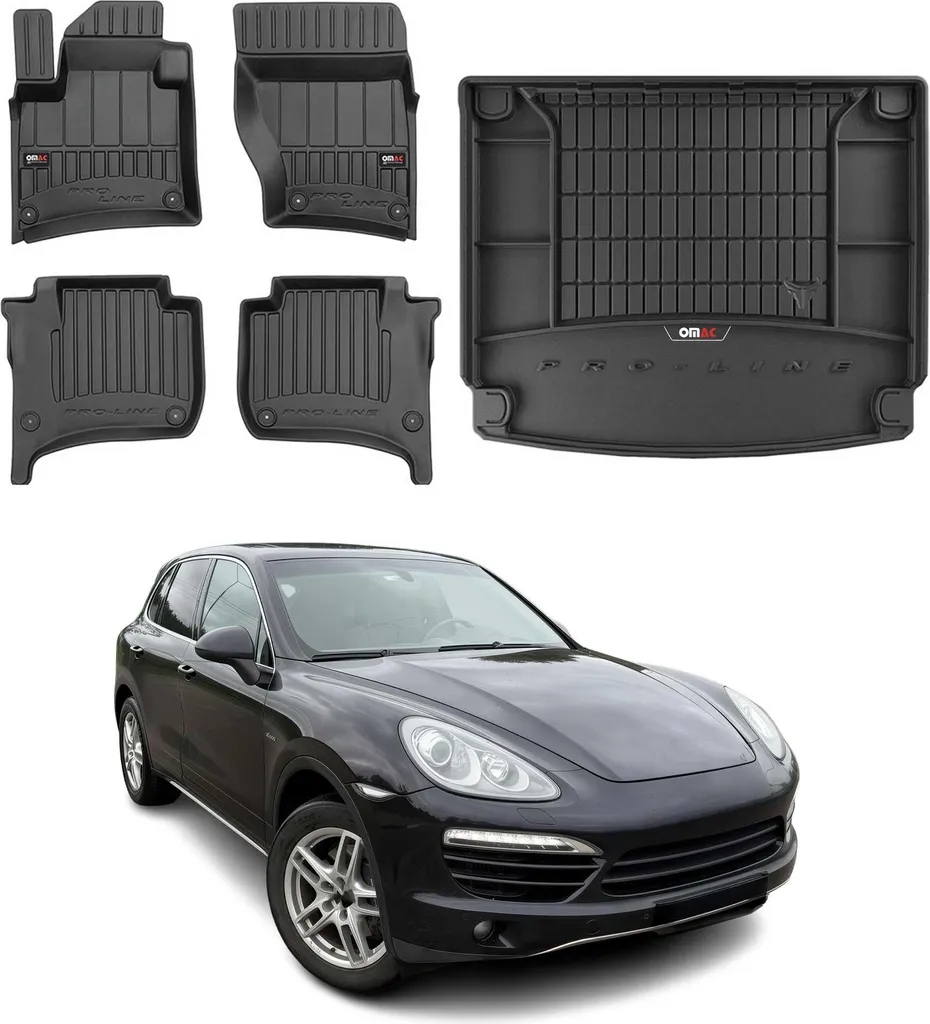 Set 5x Tappetini Gomma Porsche Cayenne 2010-2017 - Protezione Baule TPE