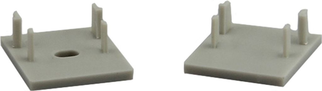 D02 LED Aluprofil Silber Rechteck 2x Endkappen