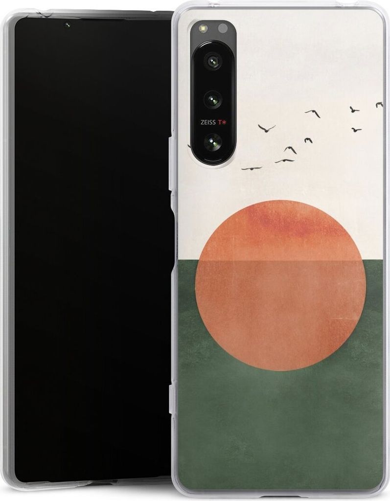 DeinDesign Handyhülle für Sony Xperia 5 IV Silikon Hülle Case Smartphone Schutzhülle Sonnenschein Sonnenuntergang Vogel