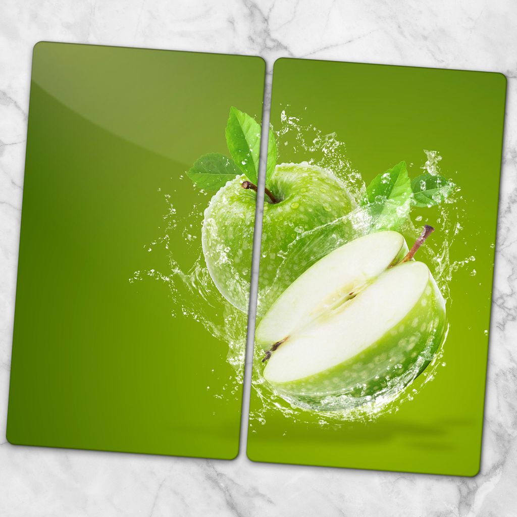 Glas-Herdabdeckplatten Glaskeramikkochfeld-Abdeckung Spritzschutz Glas 2x30x52 cm - Obstwasser