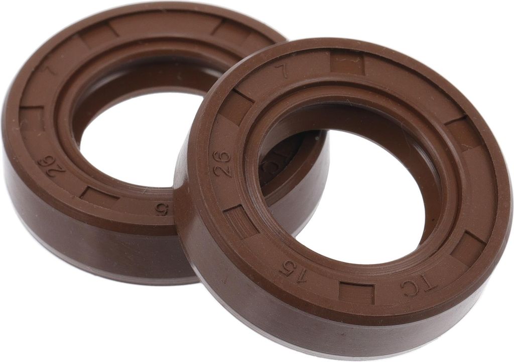 Universal Oil Seal TC Doppellippe W Stahlfeder Dichtungsring Rotierende Wellendichtung 15x26x7mm Hochdruck FKM Gummi Braun 2 Stück