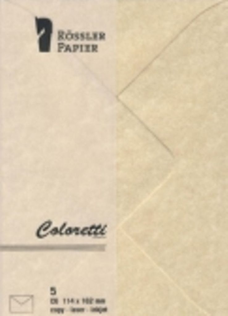 Rössler Papier 220705957 Coloretti Briefumschläge - C6, 5 Stück, sahara braun