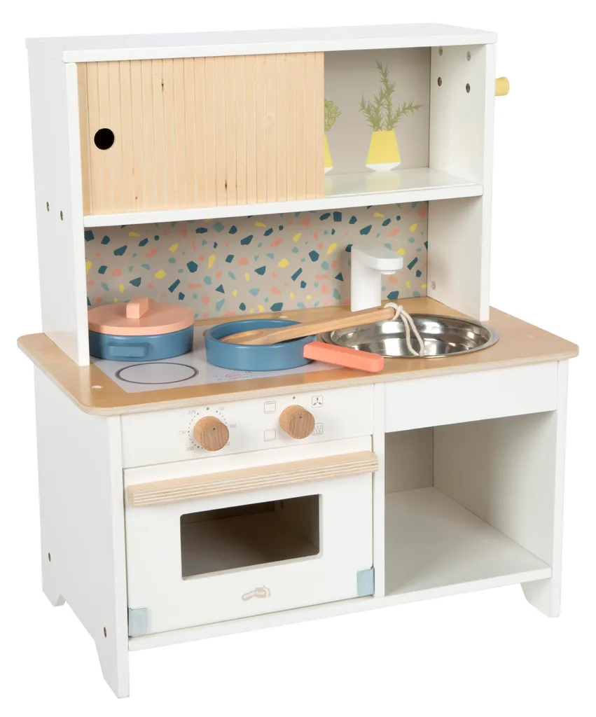 Cuisine Enfant Bois Terrazzo Gain de Place Jouet Durable et Non Toxique