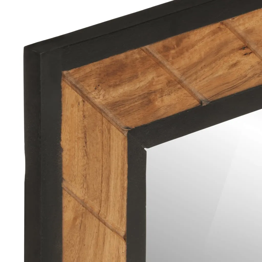 Miroir de salle de bain robuste en acacia massif résistant humidité