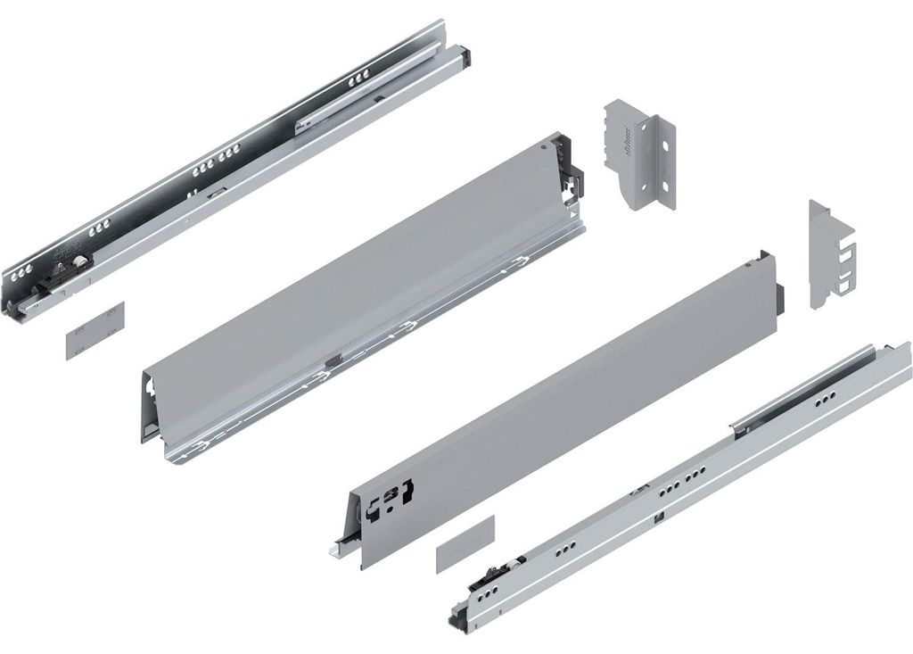 Blum Tandembox antaro M Schubladenschienen-Set | 1 Paar, 30kg 550mm | Vollauszug Blumotion, grau