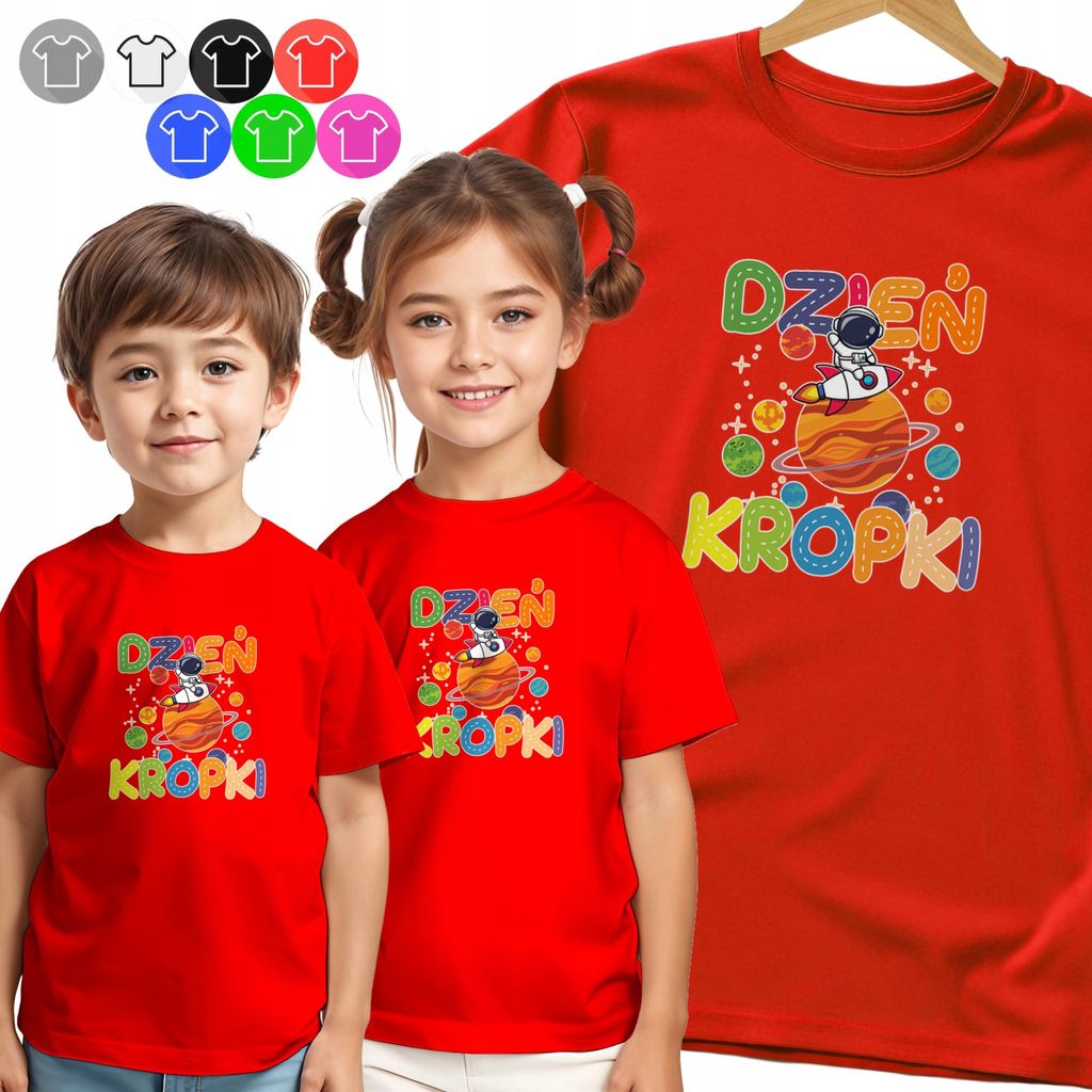 Kinder-T-Shirt Dots Tag Raum Astronaut Planeten Punkt - 98 Xxs