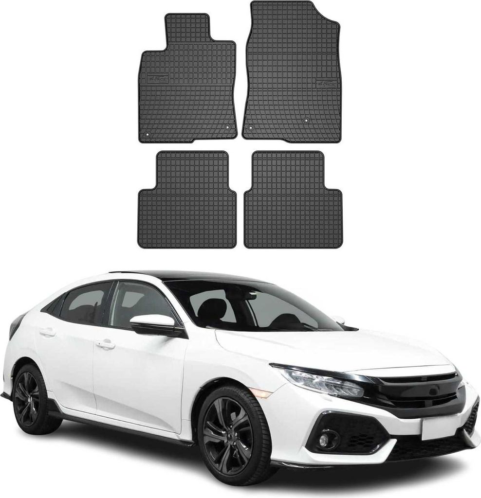 2017-2025 Honda Civic X HB Fußmatten Gummi Schwarz 4 tlg
