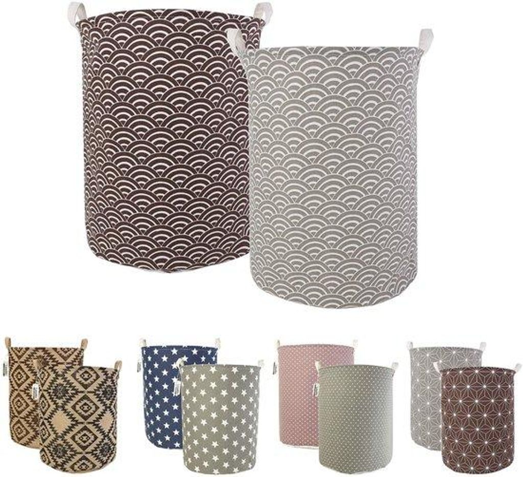 Set aus 2 Wäschekörben, 17,7" falbarer wasserdichter Wäschetüte, Wäschekörbe aus verdicktem Canvas mit Handgriffen für den Lagerraum in der ...