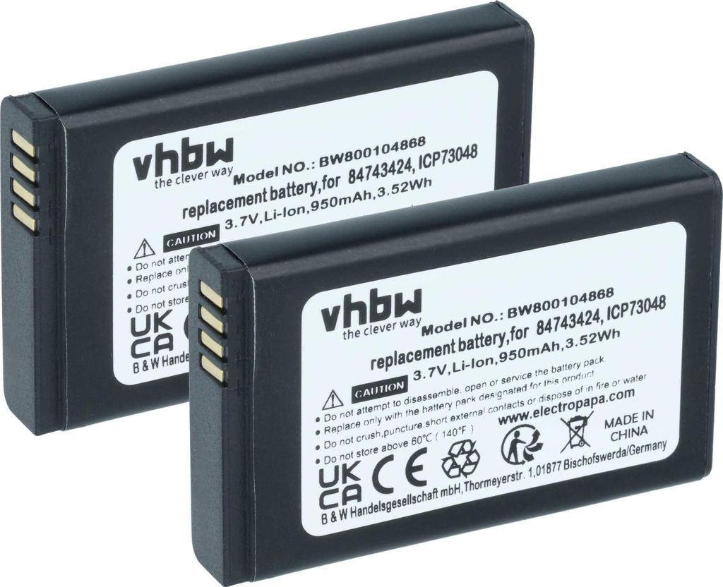 vhbw 2x Akku Ersatz für Polycom / Spectralink 84743424, Produktbild 