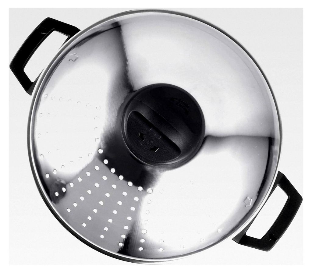 Edelstahl-Nudeltopf 16 cm mit Siebdeckel und Schnappverschluss für Suppen und Brei, bruchfestes Kochgeschirr für Küche und Outdoor