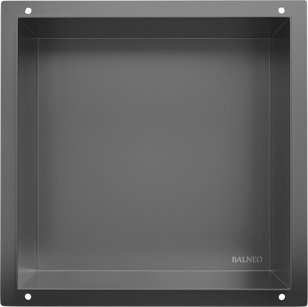 BALNEO Wandnische WALL-BOX NO RIM 30 x 30 x 10 cm Gunmetal Produktbild 