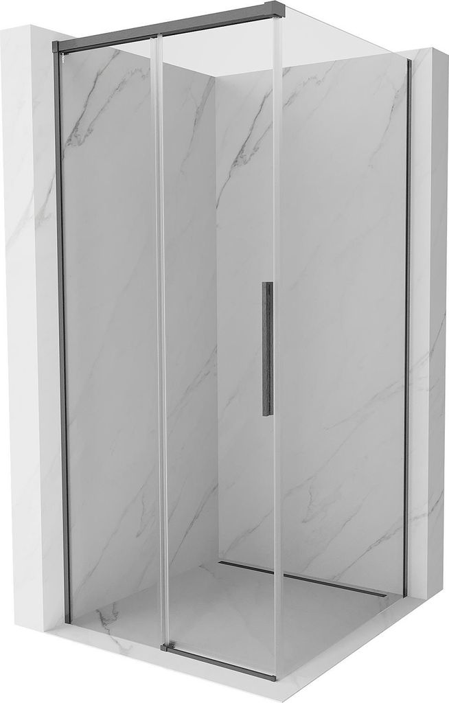 Mexen Rox Duschkabine, Schiebetür 95 x 95 cm, transparent, gebürstetes Gun Gray - 8C2-095-095-66-00