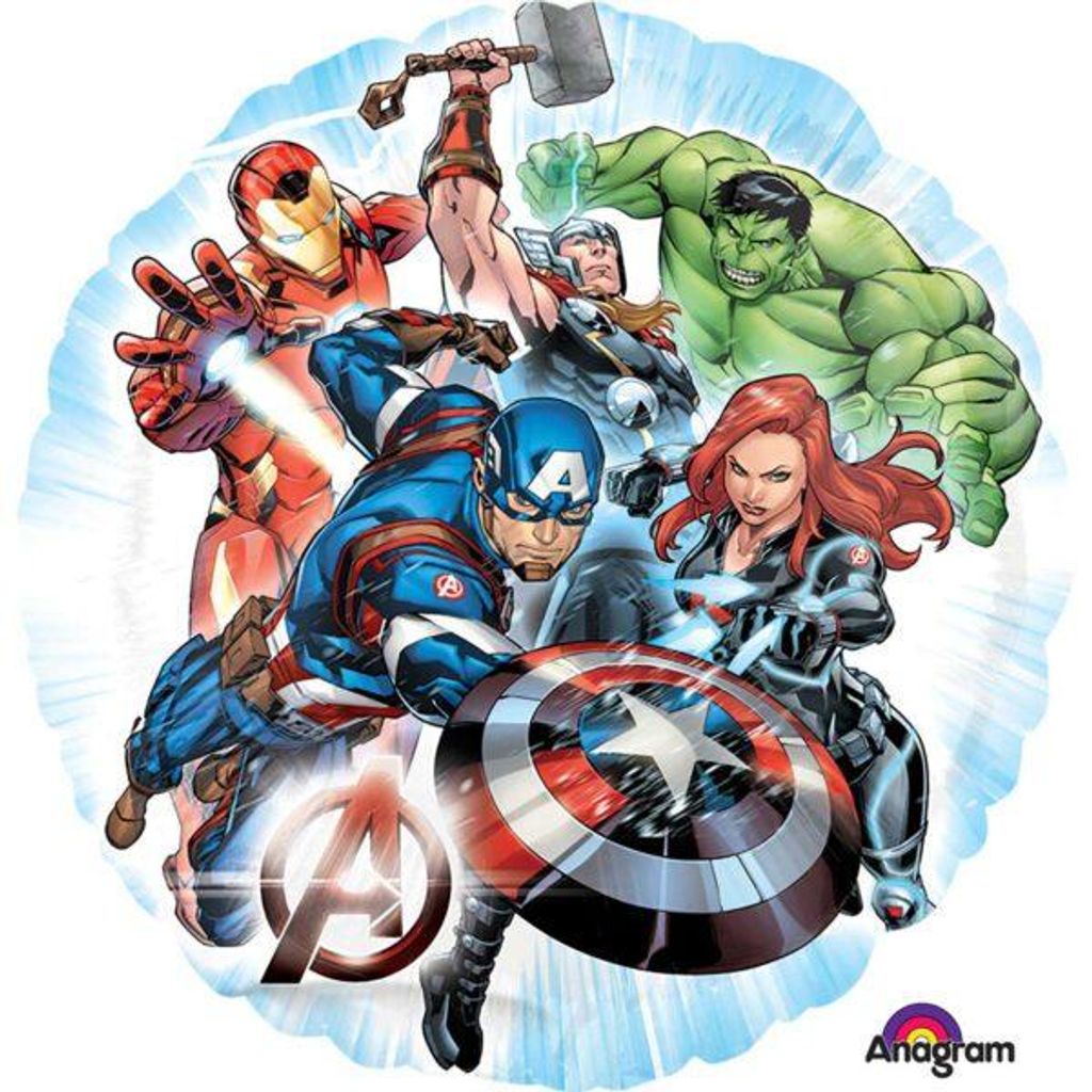 Okrúhly fóliový balónik s posádkou superhrdinov Avengers Obrázok produktu 