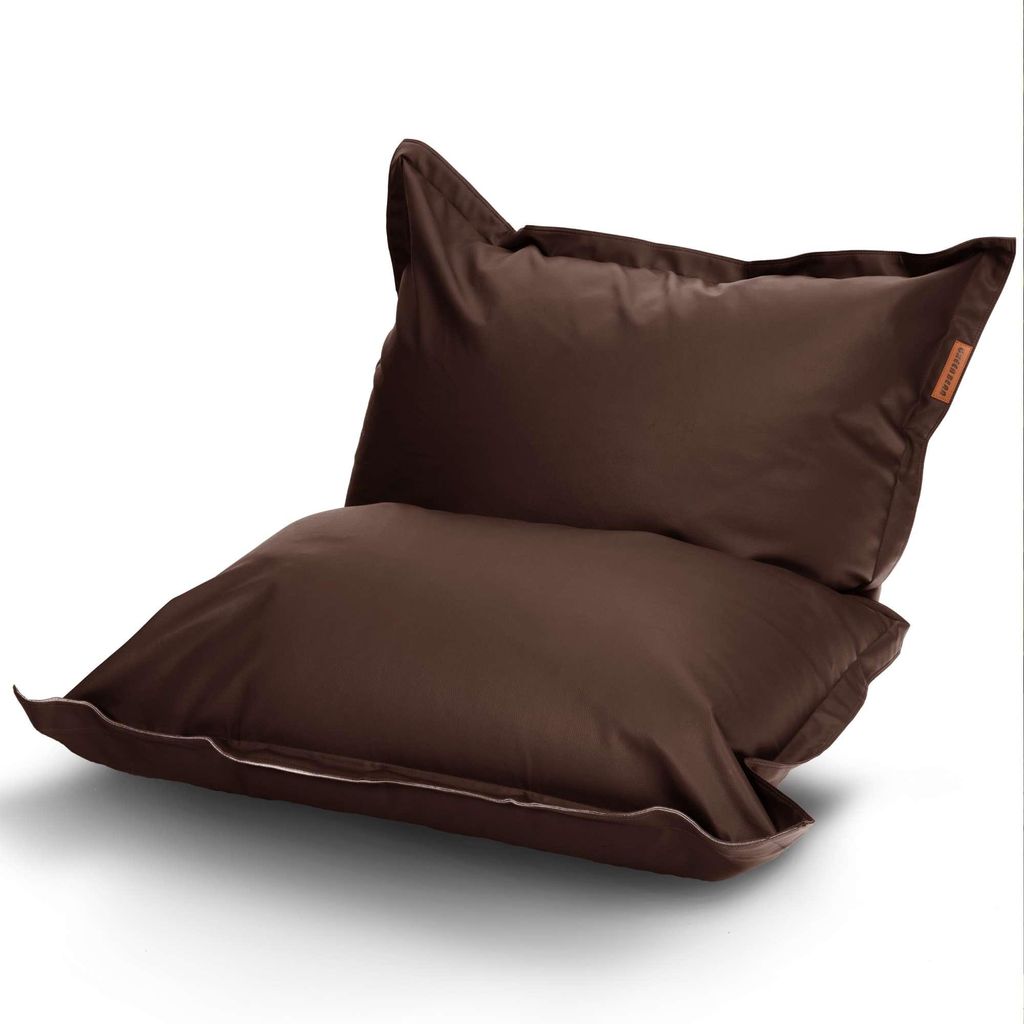 Green Bean XXL Riesen-Sitzsack aus Kunstleder mit EPS Perlen Füllung - 140 x 180 cm 380 Liter - Bean Bag Sitzkissen Sitzpuff Sitzsessel Bodenkis...