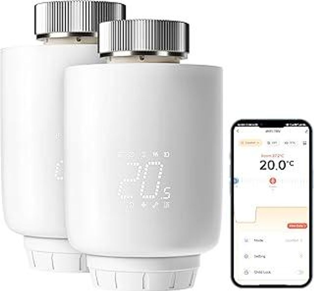 DEWENWILS 2 Pack Smartes Heizkörperthermostat WiFi, Programmierbar Heizungsthermostat, Heizungssteuerung per App, Kompatibel mit Amazon & Google A...