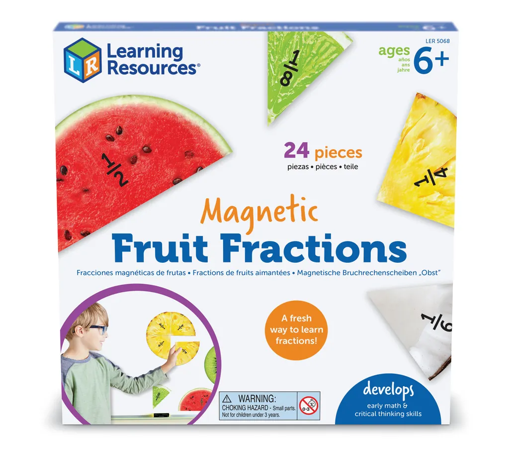 Matériel pédagogique fractions pour tableau magnétique école et maison