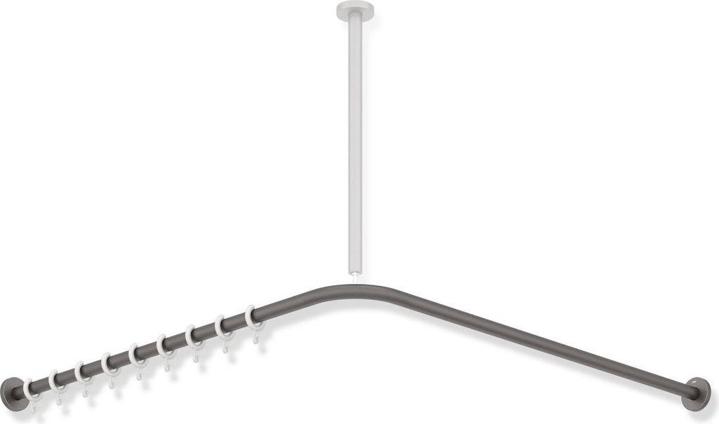 HEWI VH-Stange, d:25,A1/A2=1187, 24 Ringe, plvb dgrau tiefmatt