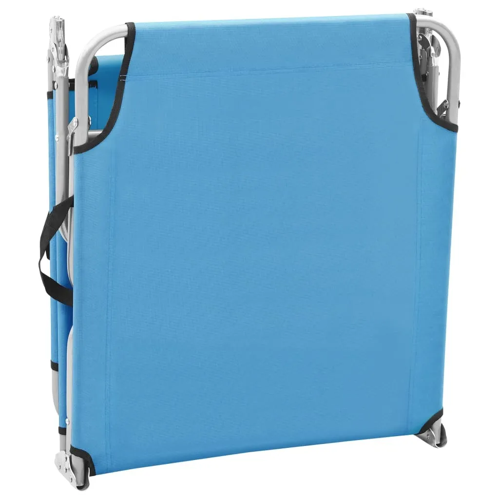 Transat de jardin pliable turquoise avec structure acier ultra robuste - 4