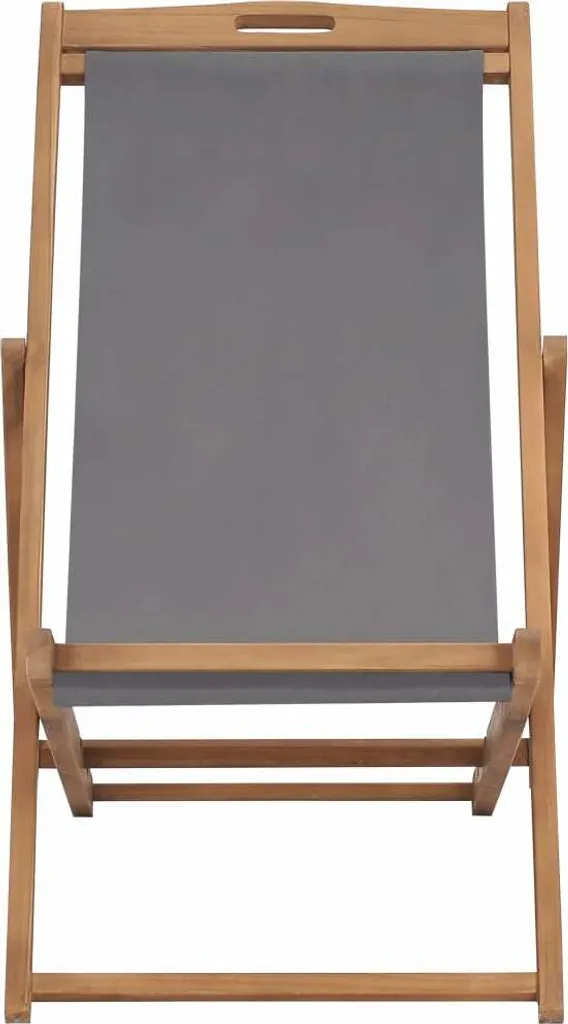 Chaise de plage en teck gris, pliante et robuste contre l'humidité