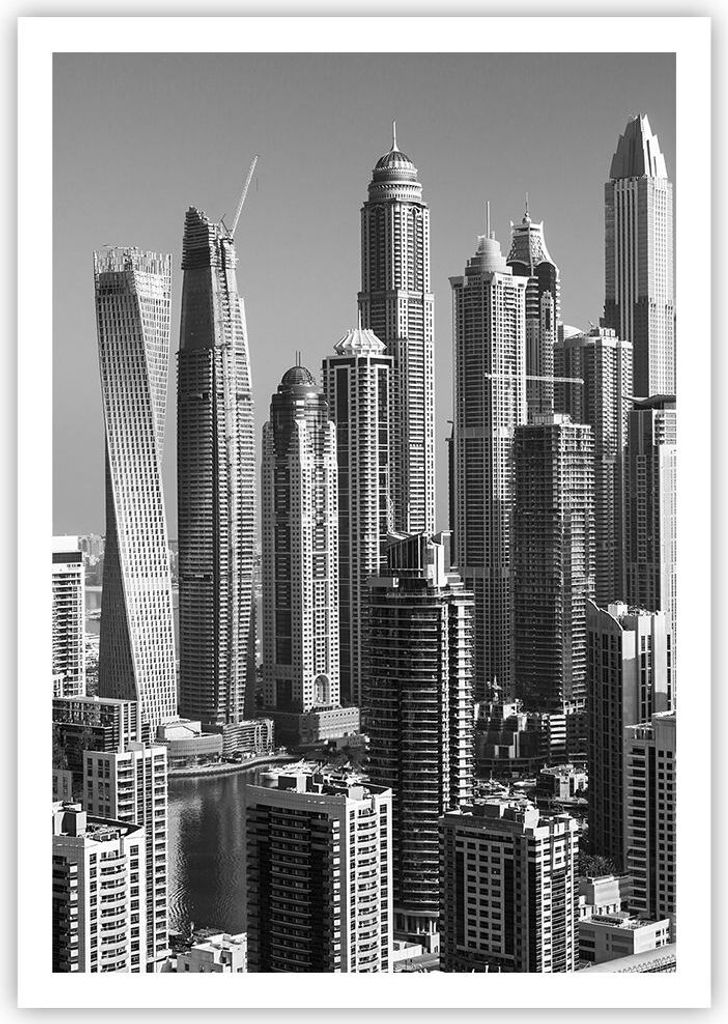 Poster - Poster ohne Rahmen - Wolkenkratzer Fotografie Dubai - 70x100 cm - Wand Bild - Wanddeko - Wandbilder - Kunstposter - Wandposter - Bilder - ...