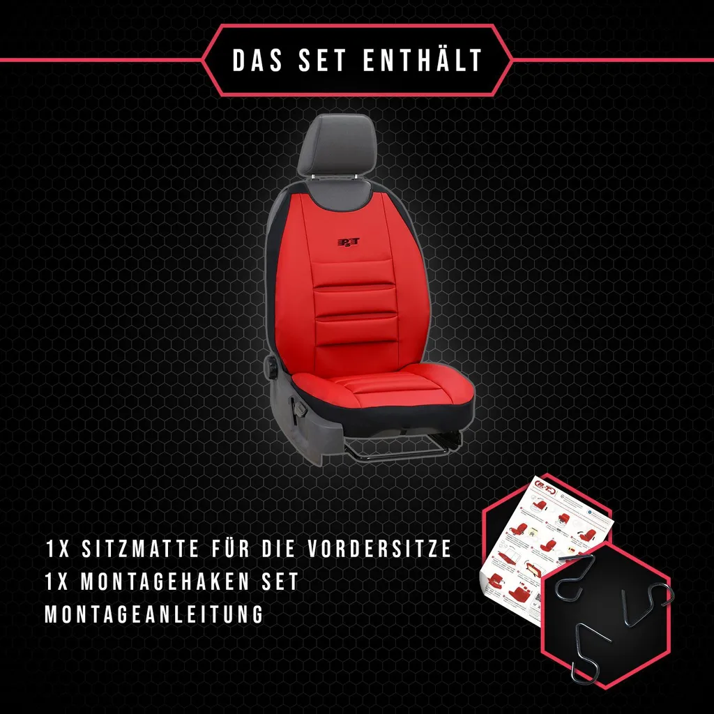 Coprisedili Auto Universali Alfa Romeo Giulia Rossi - Look Sportivo Premium - 7