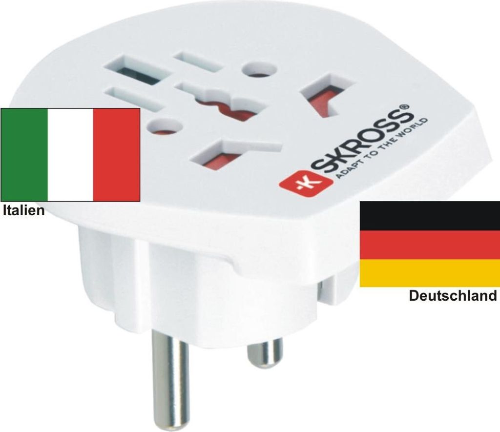 Reiseadapter Deutschland auf Italien - Skross 1.500211 Reisestecker
