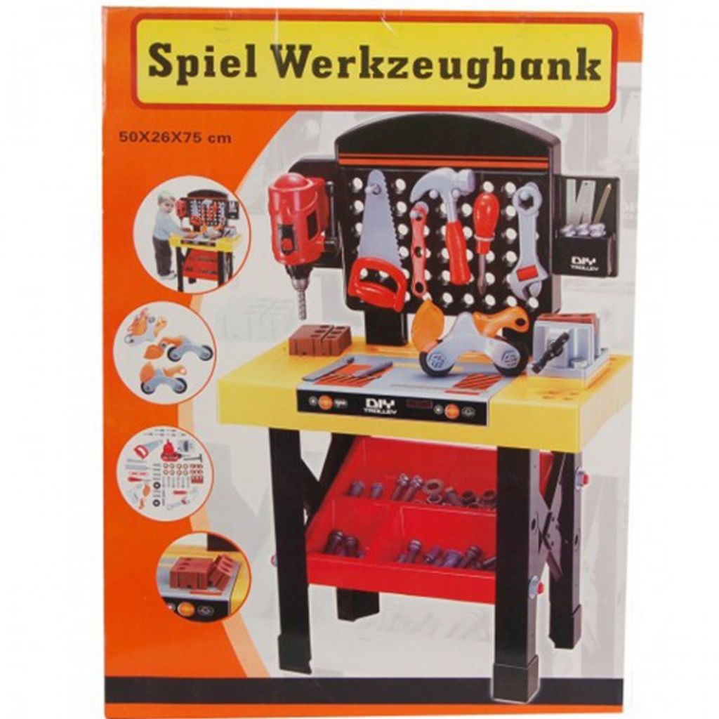 Werkzeugbank 75cm Hoch Werkbank Set Kinder 3in1 Spielzeug Entwerfen 6728 