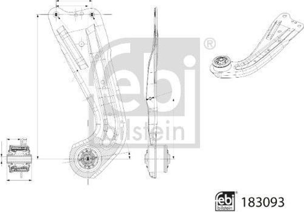 FEBI BILSTEIN 183093 Querlenker, Radaufhängung OE 3Q0505223 kompatibel mit Superb, Arteon, Passat Alltrack, Passat 3BG