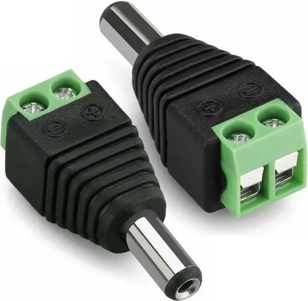 Rosfix DC Stecker 5,5mm x 2,1mm – Schraubanschluss, 2A 30V, Männlich | Für CCTV Überwachung, Stromversorgung