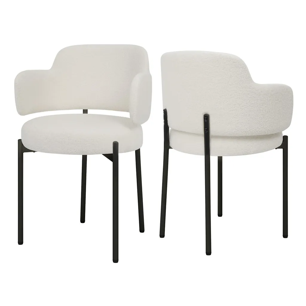 Chaise ergonomique avec dossier courbé blanc : lot de 2 pour un dos soutenu