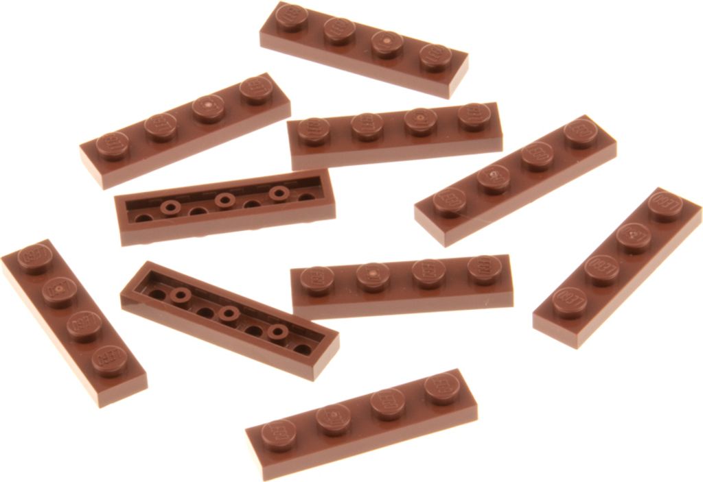 10x Lego Bau Stein 1x4 Platte rot braun Leiste Star Wars 4211190 3710