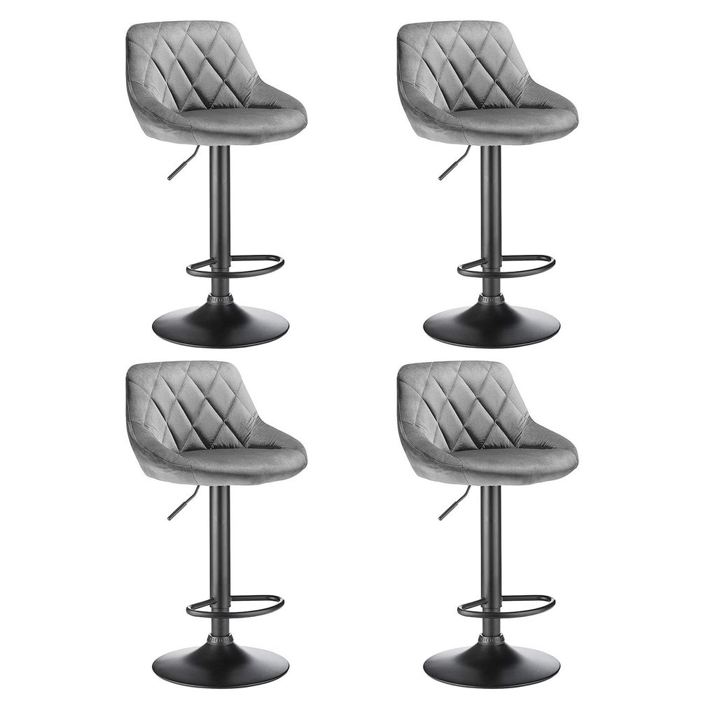 4er Set Barhocker aus Samt höhenverstellbar 360° drehbar Produktbild 