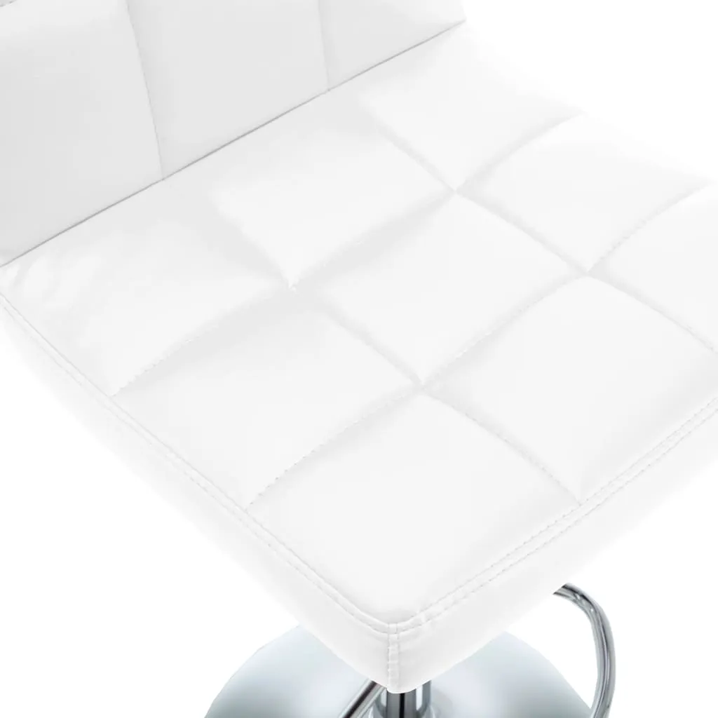 Sgabelli da Bar Regolabili vidaXL Bianco Similpelle - Set da 2 Pz - 7