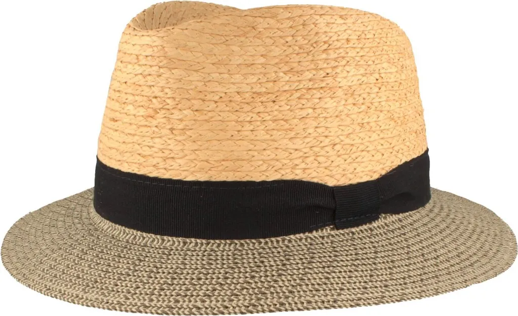 Chapeau de soleil Traveller bicolore pour homme en paille de raphia