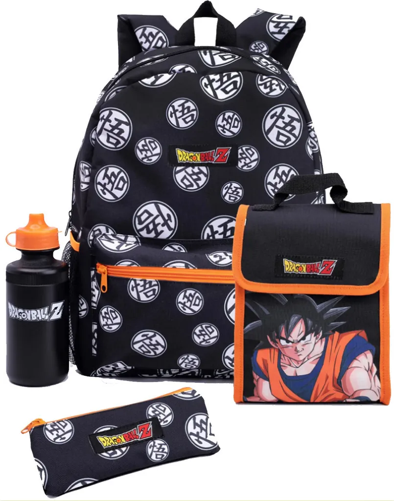 Set Zaino Dragon Ball Z NS6872 Nero e Arancio - Scuola e Sport