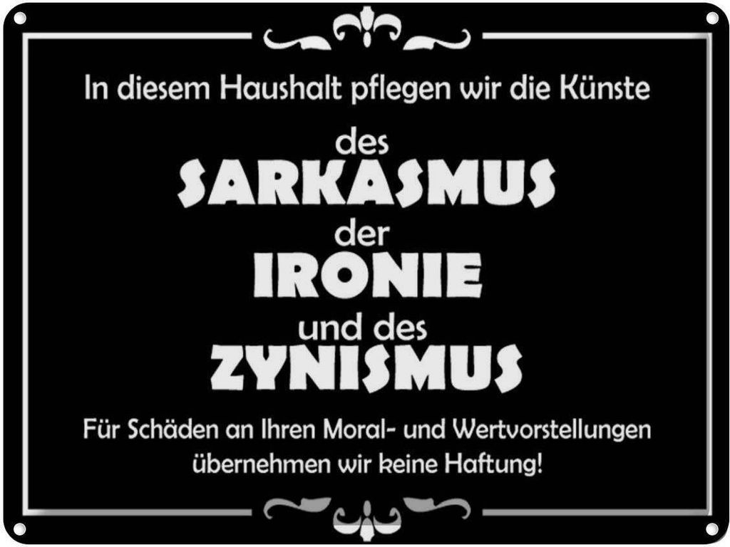 vianmo Blechschild 30x40 cm In diesem Haushalt Sarkasmus Produktbild 
