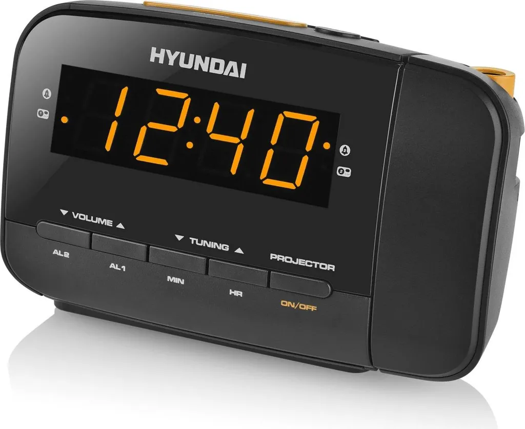 Réveil Matin avec Radio et Projection Hyundai - Idéal Table de Chevet