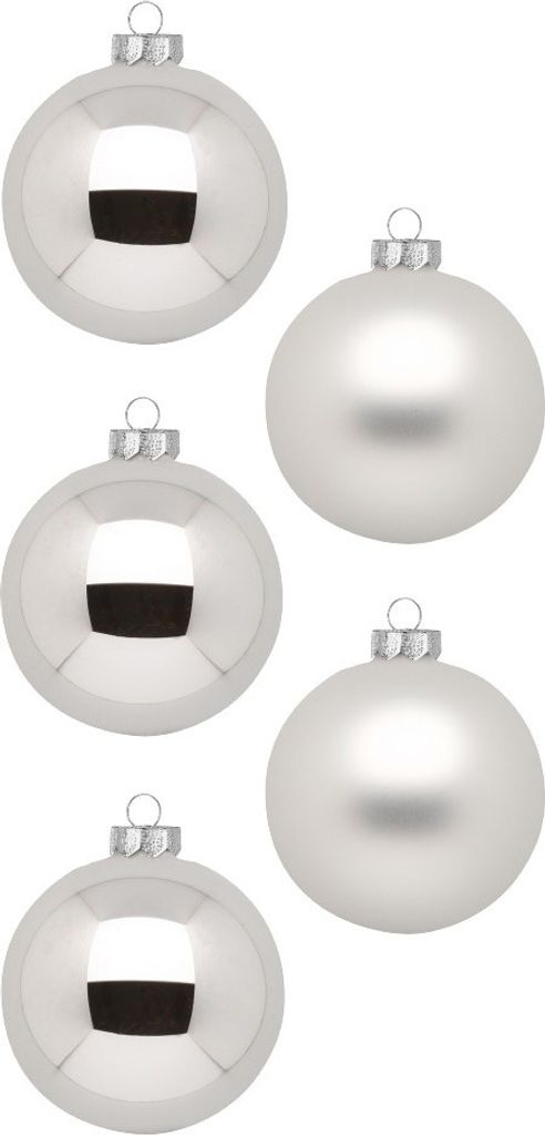 Weihnachtskugeln Glas 6cm 20 Stück - Frosty Silver Produktbild 