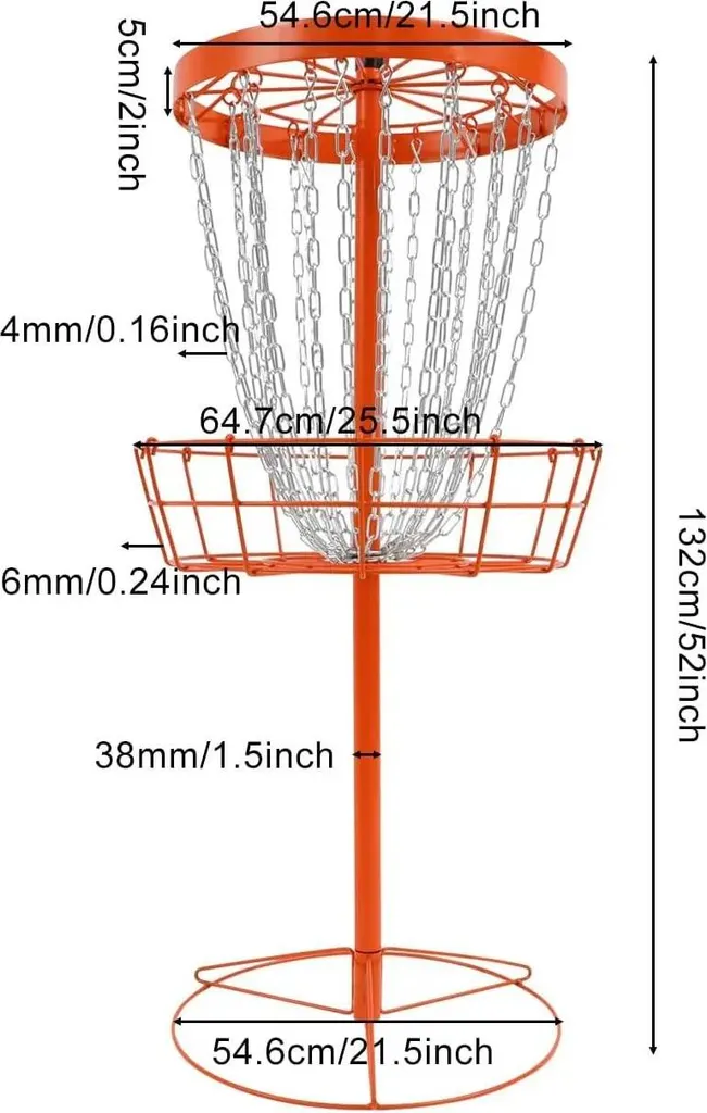 Cible de Disc Golf Portable avec Chaînes en Métal pour Extérieur