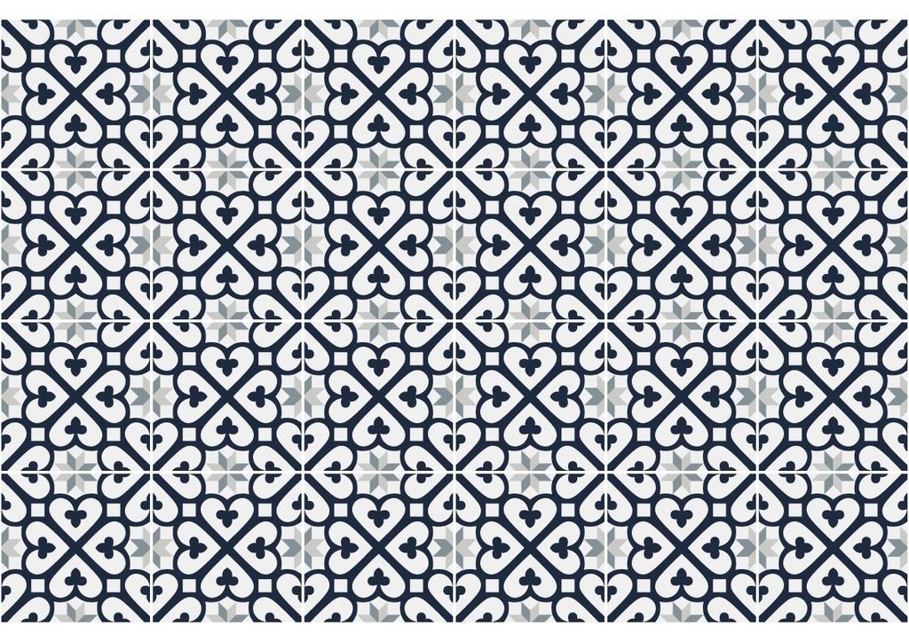 Selbstklebende Fliesenaufkleber für Küche und Bad – 24 Zementfliesenaufkleber, Azulejos im georgianischen Stil – 24 Aufkleber, 10 x 10 cm