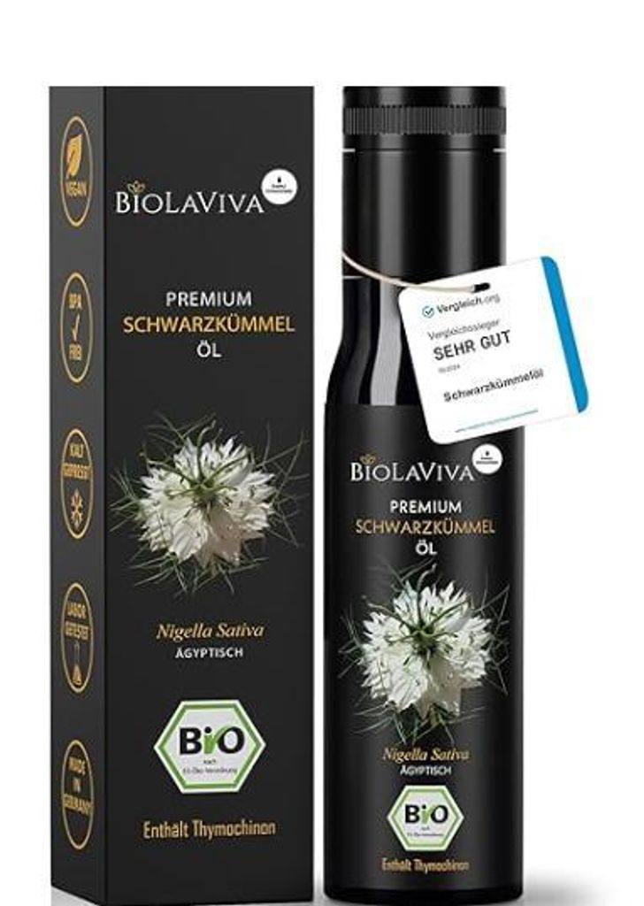 Schwarzkümmelöl ungefiltert 100ml – kaltgepresst – hoher Thymochinongehalt – labor & lichtgeschützt | BIOLAVIVA