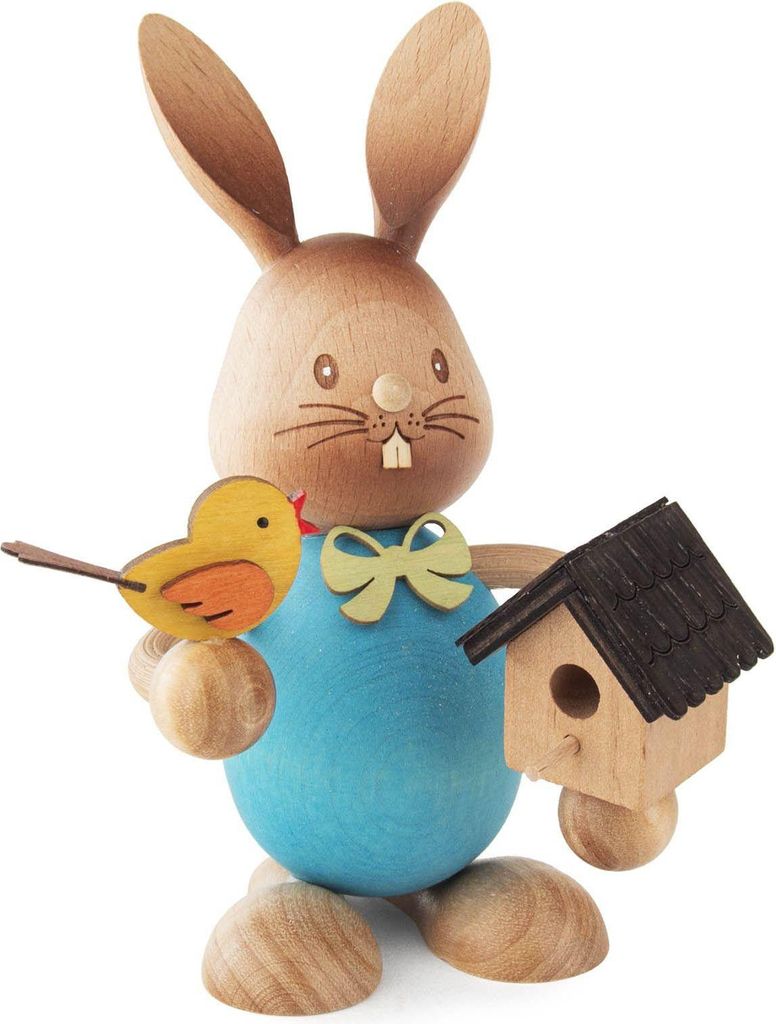 Osterfigur "Stupsi" mit Vogelhaus bunt Höhe 12cm NEU