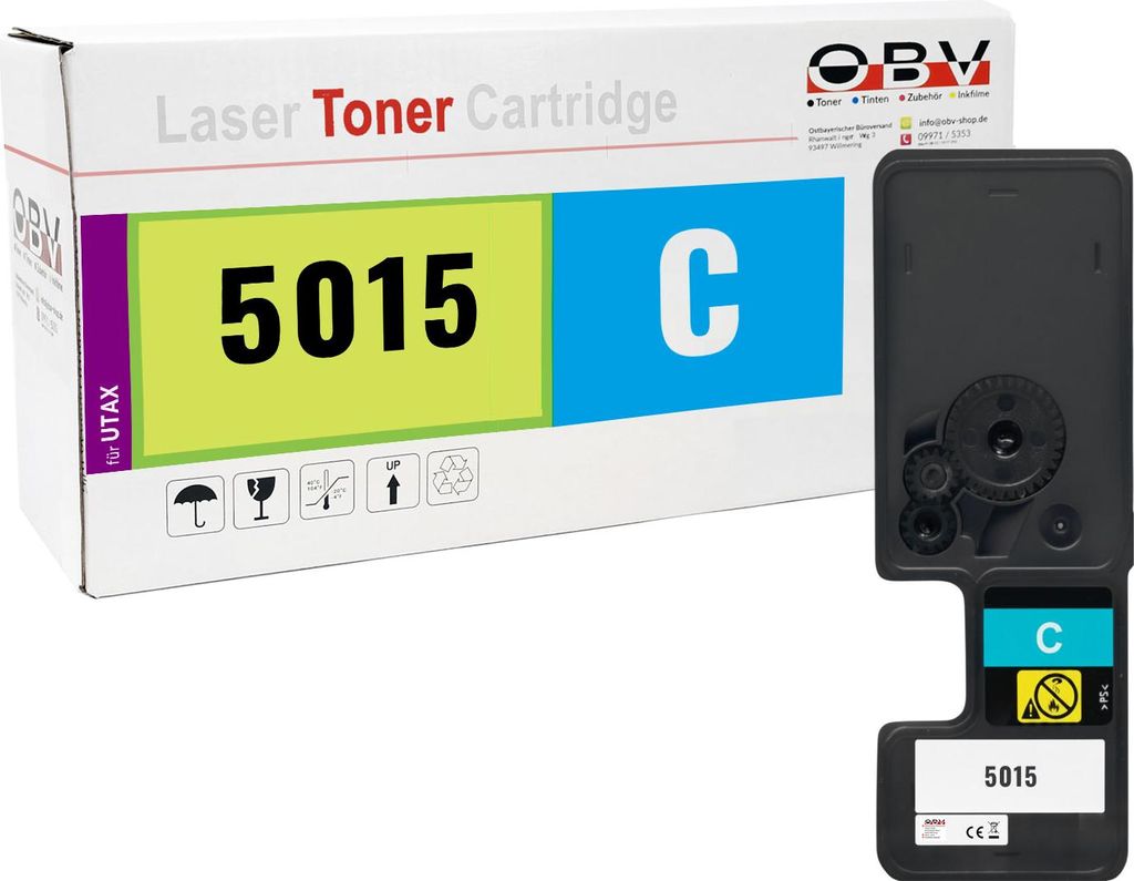 Kompatibler Toner für Utax P-C2655w ersetzt PK-5015 cyan - ca. 3200 Seiten