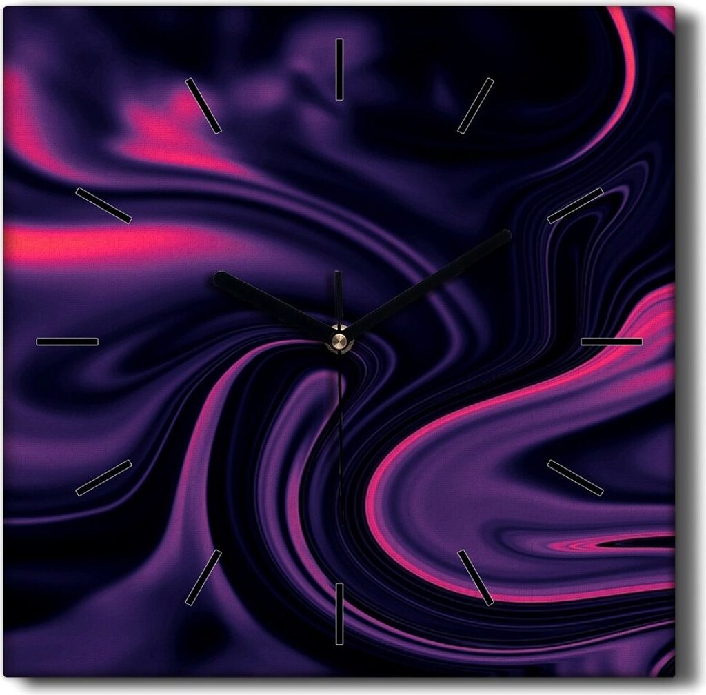 Coloray Hodiny Unikátní 30x30 cm Tiché hodiny Pro obývací pokoj a kuchyň Nástěnné hodiny Plátno Černé ručičky hodin - Tmavá grafika