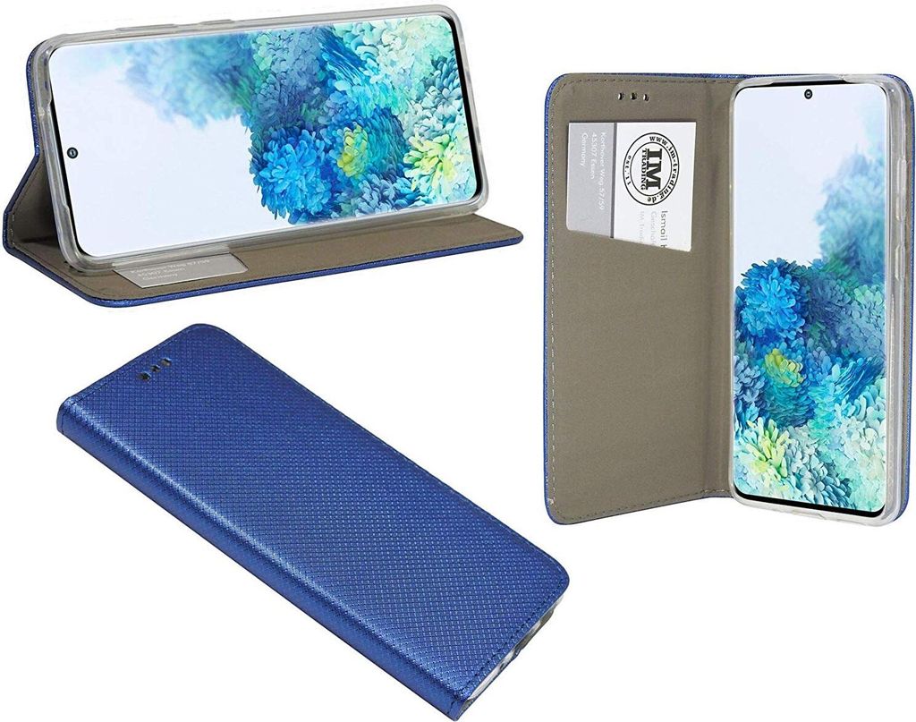 cofi1453 Buch Tasche "Smart" kompatibel mit SAMSUNG GALAXY S20 ( G980F ) Handy Hülle Etui Brieftasche Schutzhülle mit Standfunktion, Kartenfach Blau