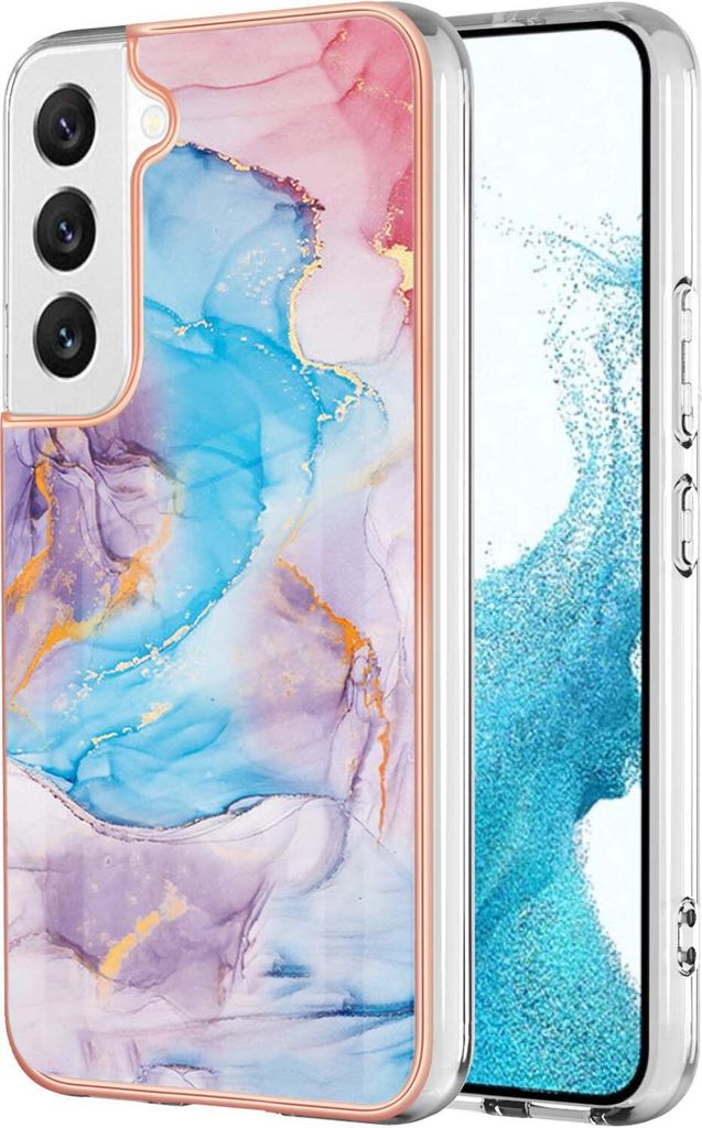 Galaxy S22 5G Hülle, Muster Handyhülle Anti-Shock Weich TPU Bumper Schutzhülle für Samsung Galaxy S22 5G Blau