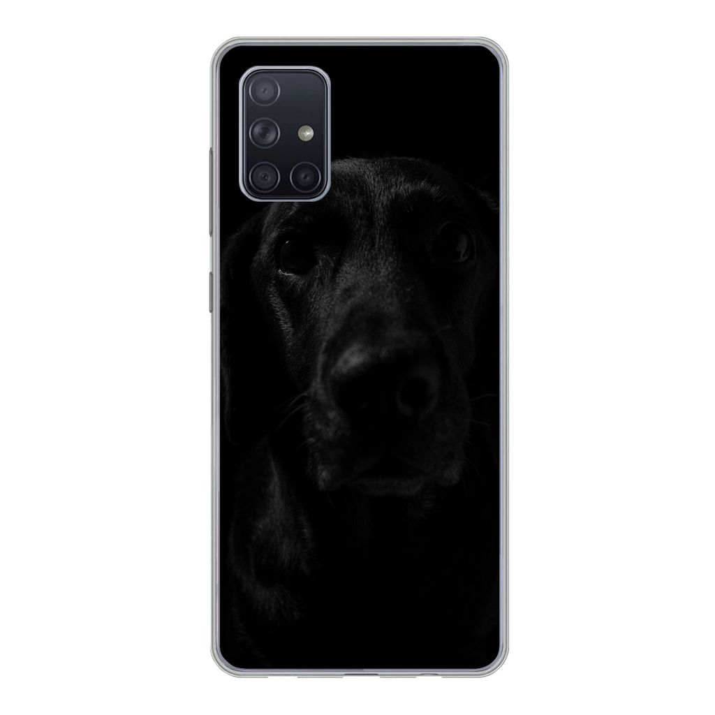 MuchoWow Handyhülle Schutzhülle Hülle für Samsung Galaxy A51 5G Hund - Haustier - Schwarz Silikon Softcase Handy Hülle - Abbildung